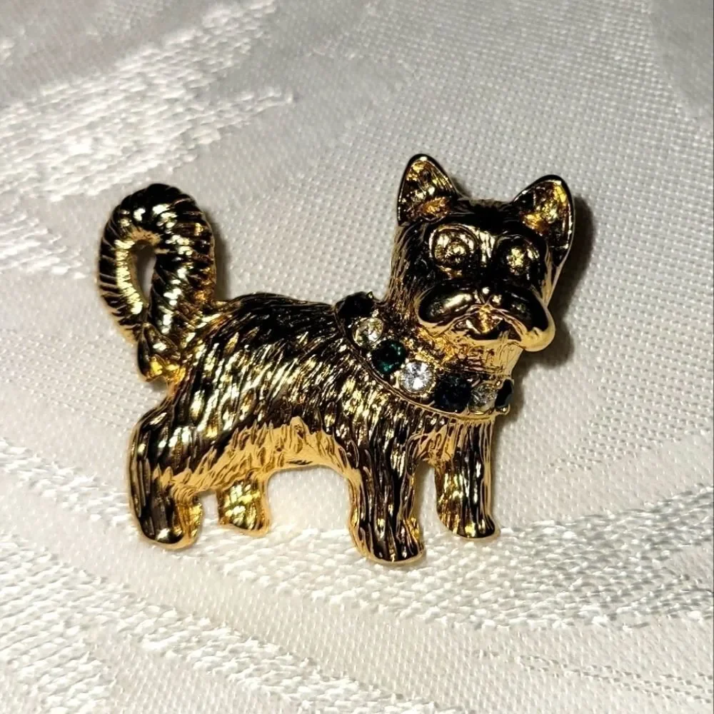 TALBOTS YULETIDE YORKIE BROOCH